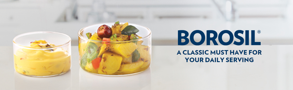 Borosil Stackable Serving Katorie Set | Borosilicate Glass Bowl for Kitchen & Dinning | Kattori Bowl for Serving Dips, Chutney, Herbs, Sauce, Ketchup | Microwave & Dishwasher Safe (105 ml)