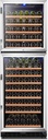 Lanbo Dual Door Dual Zone Built-in Wine Cooler with Front Exhaust, 162 Bottle