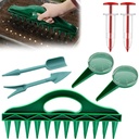 7 Pcs Seed Spreader Set, 2025 Upgraded Mini Seed Dispenser, Garden Seed Planter Tool, Hand Held Seed Spreader for Manual Gardening with 12-Hole Dibber, Multifunctional Spacer Gardening Tools