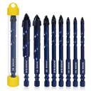 Upgraded SONCHIE Serrated Masonry Drill Bit Set - 1/4 to 9/16 Inch 8-Piece Set Industrial & HouseholdDrill Bit Set for Concrete/Tile/Glass/Brick/Ceramic/Plastic/Wood