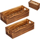 Wooden Crate for 24 Fresh Eggs, Stackable Holder Countertop With Double Layers for Display, Rustic Storage Box With Handle for Easter Supermarket Farm Kitchen Supplies, 2 PCS