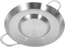 Stainless Steel Frying Pan Rounded Non Stick Cookware for Frying Cooking Grilling Multi Functional Deep Fryer Pot Easy to Clean Induction Compatible