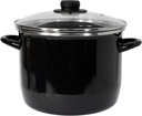 EKCO EOS 8-Quart Speckled Stockpot with Glass Lid (Black) Soup Pot for All Ranges, Dishwasher & Oven Safe up to 350°F - Non-Reactive Enameled Interior Pot for Gumbo, Stew, Boil, Pasta, Chili