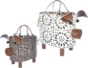 Zoreal Metal Decorative Small Baskets,Narrow Baskets with Handles for Storage,Pig Designs Farmhouse Cute Basket for Kitchen,Bathroom,Livingroom,Office Shelf Decor Aesthetic set of 2