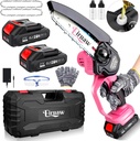 Mini Chainsaw Cordless 6-INCH, Portable Electric Power Pruning Saw, Rechargeable Battery Powered Handheld Chain Saw for Tree Branches, Courtyard, Household and Garden, 2PCS 21V 1500mAh Batteries