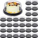 30 Pieces Cake Containers with Lids 11 Inch Round Plastic Disposable Cake Containers Carriers for Food Transport