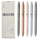 UIXJODO Gel Pens, 5 Pcs 0.5mm Black Ink Pens Fine Point Smooth Writing Pens, High-End Series Pens for Journaling Note Taking, Cute Office School Supplies Gifts for Women Men (Morandi)