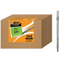 BIC Round Stic Xtra Life Ballpoint Pen, Ultra Long Lasting and Consistent Performance, 144-Count in Black Ink