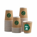 ECO SOUL | 150 ml Brown Paper Ripple Cups | Pack of 100 | Disposable Paper Cups in Small Size | Insulated, Strong Disposable Coffee Cups for Tea, Coffee, & Hot Drinks