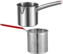 Alipis Stainless Steel Frying Pot with Nonstick Fry Basket Multi Functional Kitchen Fryer High Heat Resistant Ergonomic Handle Oil Strainer for Home and Commercial Use