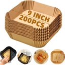 Air Fryer Liners Disposable,200PCS Victoyaw 9 Inch Square Air Fryer Parchment Paper Liners for 5-8QT Air fryer,Non-Stick Waterproof Airfryer Liners