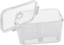 OUNONA Space-saving Bread Storage Container Handle Airtight Fruit and Vegetable Storage Box Berry Containers for Fridge