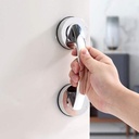 WANLIAN-Powerful Suction Cup Glass Mirror Door Handle, Refrigerator Drawer Bathroom Suction Cup Wall handrail, Bathtub Shower Handle Kitchen Drawer Cabinet Handle (Silver Large)
