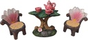 3 Pcs Miniature Garden Furniture Miniature Table and Chairs Set Fairy Garden Accessories Outdoor Mini Resin Furniture Kit Micro Landscape Decor Micro Resin Chair Table for Dollhouse for DIY Craft Gift