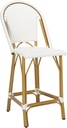 SAFAVIEH PAT4019A Collection Gresley Navy and White Indoor/Outdoor Stacking French Bistro Counter Stool