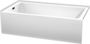 Grayley 60x32x18 Inch Alcove Bathtub in White with Left-Hand Drain and Overflow Trim in Matte Black