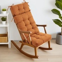 Rocking Chair Cushions for Indoor Rocker, Comfortable Polyester Brushed Tufted Non-Slip Rocking Chair Pads with Ties for Adirondack, Glider Chair rocker replacement cushions, Orange, 52"x19"x4"