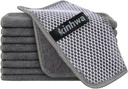 KinHwa Kitchen Washcloths for Dishes Absorbent Microfiber Dish Cloths Quick Dry Dish Rags with Poly Scour Scrub Side Ideal for Kitchen Cleaning (Gray, 7inchx7inch 9 Pack)