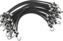 15 Pack Heavy Duty Bungee Cords with Hooks 11 Inch Mini Rubber Bungee Cord Elastic Bungee Straps for Outdoor Camping Small Stretchy Cord for Luggage Roof Racks Tents Tarps Bikes Car Rvs (Black)