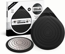 Drain Hair Catcher & Stopper Combo – Tub ShowerRing + StopRing Set for Bathtub & Sink | Stainless Steel Strainer + Silicone Drain Plug | Clog-Free, Universal Fit (Black, 2 Pack)