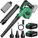 K I M O. Cordless Leaf Blower Vacuum Combo 4 in 1, 3 Nozzles &3 Modes for Inflation & Deflation, Extended Tube & Variable Speed, 20000RPM 150MPH, 2x2000mAh Battery Powered Leaf Blowers for Lawn Care