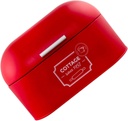 European Extra Large Metal Bread Box for Kitchen Counter Food Storage Container with Smooth Surface Portable Bread Bin for Travel Picnic and Home Organization Red Finish