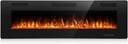 Antarctic Star 60 Inch Electric Fireplace in-Wall Recessed and Wall Mounted, Fireplace Heater and Linear Fireplace with Multicolor Flame, Timer, 750/1500W Control by Touch Panel & Remote