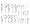 25 Pcs R Shaped Spring Cotter Pins Fastener Assortment Kit, Zinc Plated Steel Retaining Hair Pin for Hitch Pin Lock System - 5 Sizes