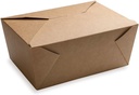 Restaurantware Bio Tek 98 Ounce Take Out Boxes 50 To Go Lunch Boxes - Tab-Lock Closure Heat-Tolerant Kraft Paper Disposable Lunch Boxes Greaseproof For Hot And Cold Foods