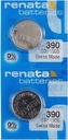 Renata 390 SR1130SW Batteries - 1.55V Silver Oxide 390 Watch Battery (2 Count)