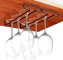 GeLive 10 Inch Under Cabinet Wine Glass Rack Stemware Holder Glass Storage Hanger Organizer for Kitchen and Bar Set of 2 (Black)