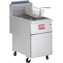Iron Range IRF75 Free Standing Gas Fryer, 75 lb Capacity, 5-Tube Heat Exchange, 30,000 BTU, Cool Zone, 200°F-400°F Temp Range, Stainless Steel Tank, 2 Baskets, Safety Hi-Limit Control