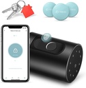 Smart Door Lock with Fingerprint, NFC, App, Code, Backup Keys, Stylish Bluetooth Door Knob (Black, Fingerprint + Bluetooth)