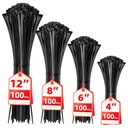 HAVE ME TD Cable Zip Ties,400 Pack Black Assorted Sizes 12864 Inch,Multi-Purpose Self-Locking Nylon Cable Cord Management,Plastic Wire Ties for Home,Office,Garden,Workshop. By HAVE ME TD.