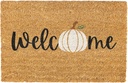 Welcome Doormat for Fall and Thanksgiving - Coir Front Door Mat With Pumpkin Design for Autumn Decorations
