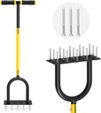 Lawn Aerator Tool - Grass & Soil Aerator for Lawn & Yard Care, Durable Manual Lawn Aerator for Healthy Grass, Compact Soil & Easy-to-Use Spike Plug Aerator