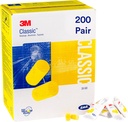 3M Ear Plugs, 200 Pairs/Box, E-A-R Classic 310-1001, Uncorded, Disposable, Foam, NRR 29, For Drilling, Grinding, Machining, Sawing, Sanding, Welding, 1 Pair/Pillow Pack