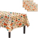 Thanksgiving Tablecloth Plastic 54x108 Inch, 3 Pack Disposable Fall Pumpkin Table Cover, Orange Marple Leaf Rectangle Autumn Table Cloth for Fall Thanksgiving Day Table Decor Decoration