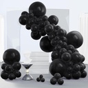 PartyWoo Black Balloons 140 pcs Different Sizes Pack of 18 12 10 5 Inch Matte Black Latex Balloon Arch Kit Garland for Graduation Halloween New Year Anniversary Birthday Party Decorations Black-Y18