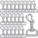 Therwen 24 Pcs Swivel Snap Hooks for Dog Leash Heavy Duty 2.76 Inch Flag Clasp Single Ended Clip Hooks Multipurpose Bolt Snap for Keychain Camera Strap Linking Pet Leash(Delicate Style,1")