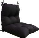 BOSSIMA Outdoor Indoor High Back Chair Tufted Cushions Comfort Replacement Patio Seating Cushions Black