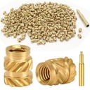 QSJ Threaded Insert 350Pcs M3 x L5.7 x D4.6 Heat Set Nut Brass for Industrial 3D Printing Projects M3 Soldering Iron Tip Included