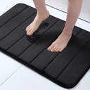 Buganda Memory Foam Bath Mat, 24" x 16", Ultra Soft and Non-Slip Bathroom Rugs, Water Absorbent and Machine Washable Bath Rug for Bathroom, Shower, and Tub, Black