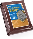 GUARD SHIELD Brown/Green Tarp 12x16 Feet Medium Duty Outdoor Waterproof Multi Purpose Poly Tarps Cover 7mil