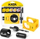 KATA 1-3/8" - 1-3/4" Door Lock Installation Kit with Large Chip-Clearance Slots, Door Lock Hole Saw for Deadbolts and Locksets for Wooden Doors with Guide Template, Carbon Steel