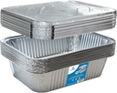 Diplastible Oblong Disposable Aluminum Pans with Lids - 20 Pack - 8.5 x 6 x 2.5 in 5-lb Pan with Foil Covers Perfect for Baking Cooking Food and Storage Container