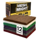 12-Pack 6"x9" Non-Woven Scuff Pads Multi Pack- Aluminum Oxide Abrasive for Scouring, Sanding, Paint Primer Prep - Automotive, Auto Body, Woodworking, Surface Preparation (Multi)