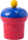 Candy Sweet Jar Cookie Jar 0.5 L with Lid Home Decor Modern Candy Bowl Snack Container for Birthday Table Centerpiece Kitchen, Red Blue Yellow