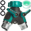 Garden Hose Splitter 2 Way Heavy Duty, Strong & Durable Garden Y Hose Splitter Connector Metal Body, Faucet Splitter, Hose Adapter, Water Tap Outdoor, Two Way Double Dual Hoses Splitter