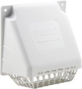 Deflecto Wide Mouth Dryer Vent Hood with Removable Bird Guard, Damper, Weather-Resistant, 4 Inches Hood, White (HR4W)